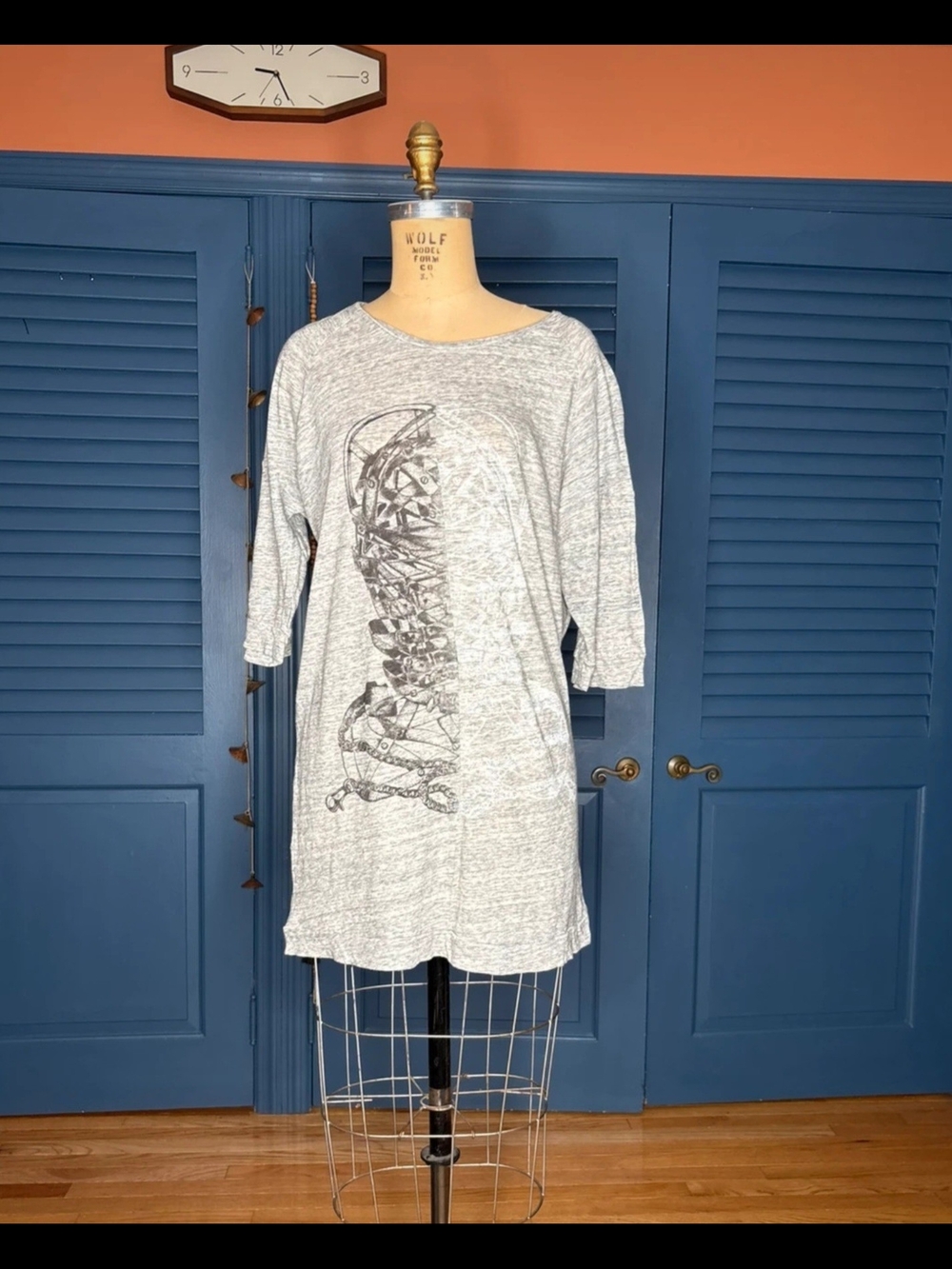 Diesel Heather Gray Scoop-Neck Graphic Tunic